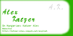 alex katzer business card